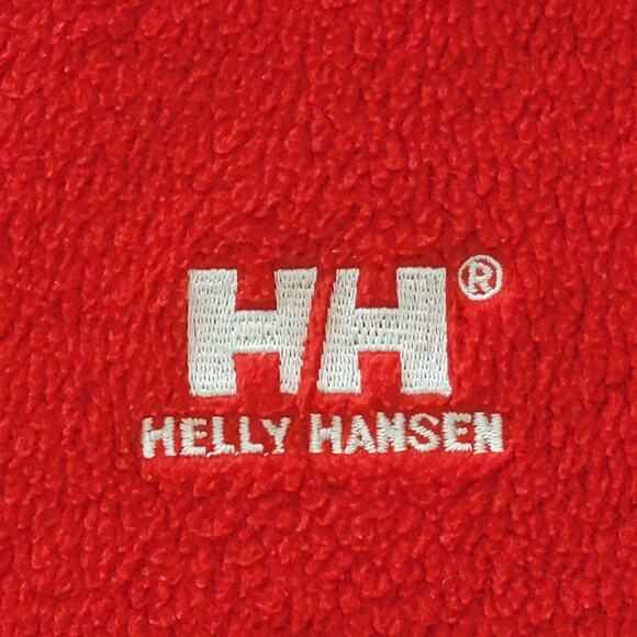 Helly Hansen Fleece Jacket Mens Sz L Red Full Zip Relaxed Fit Logo Spell Out - Picture 6 of 10